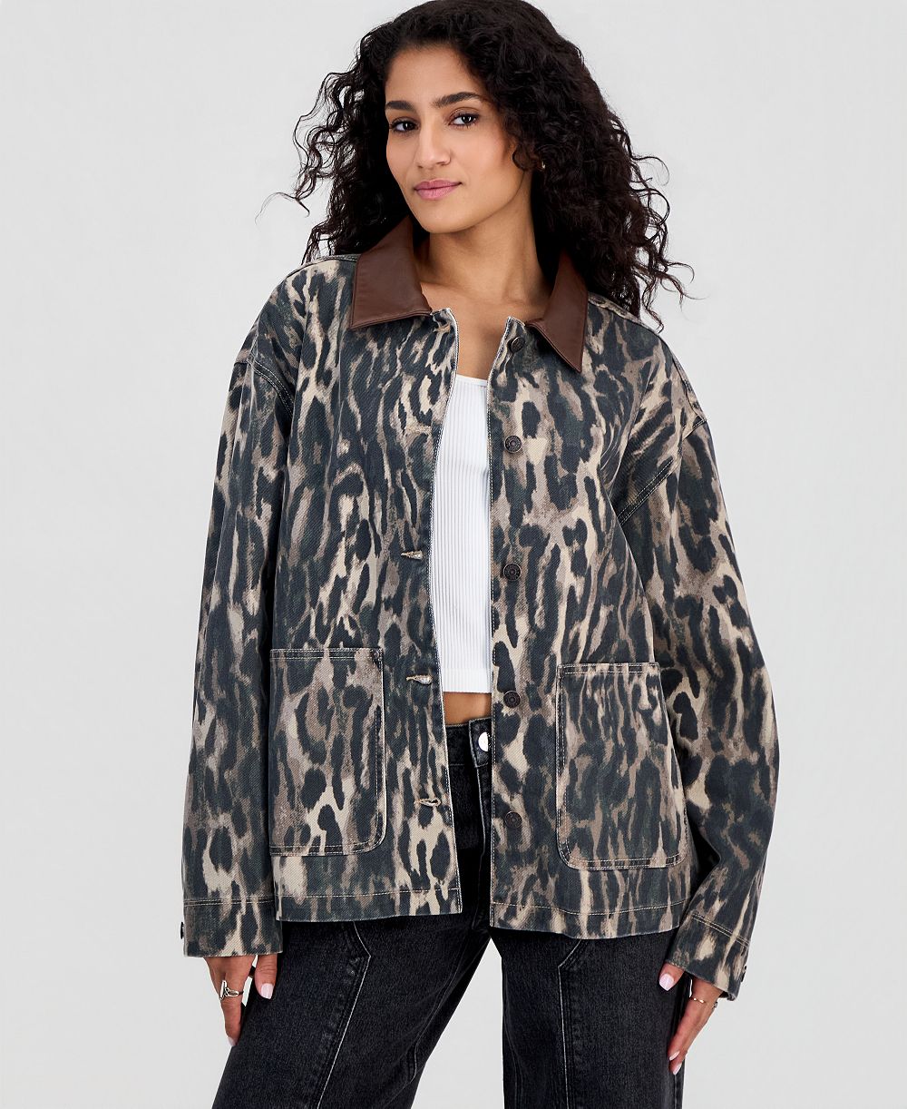Madden Girl Juniors' Twill Barn Jacket