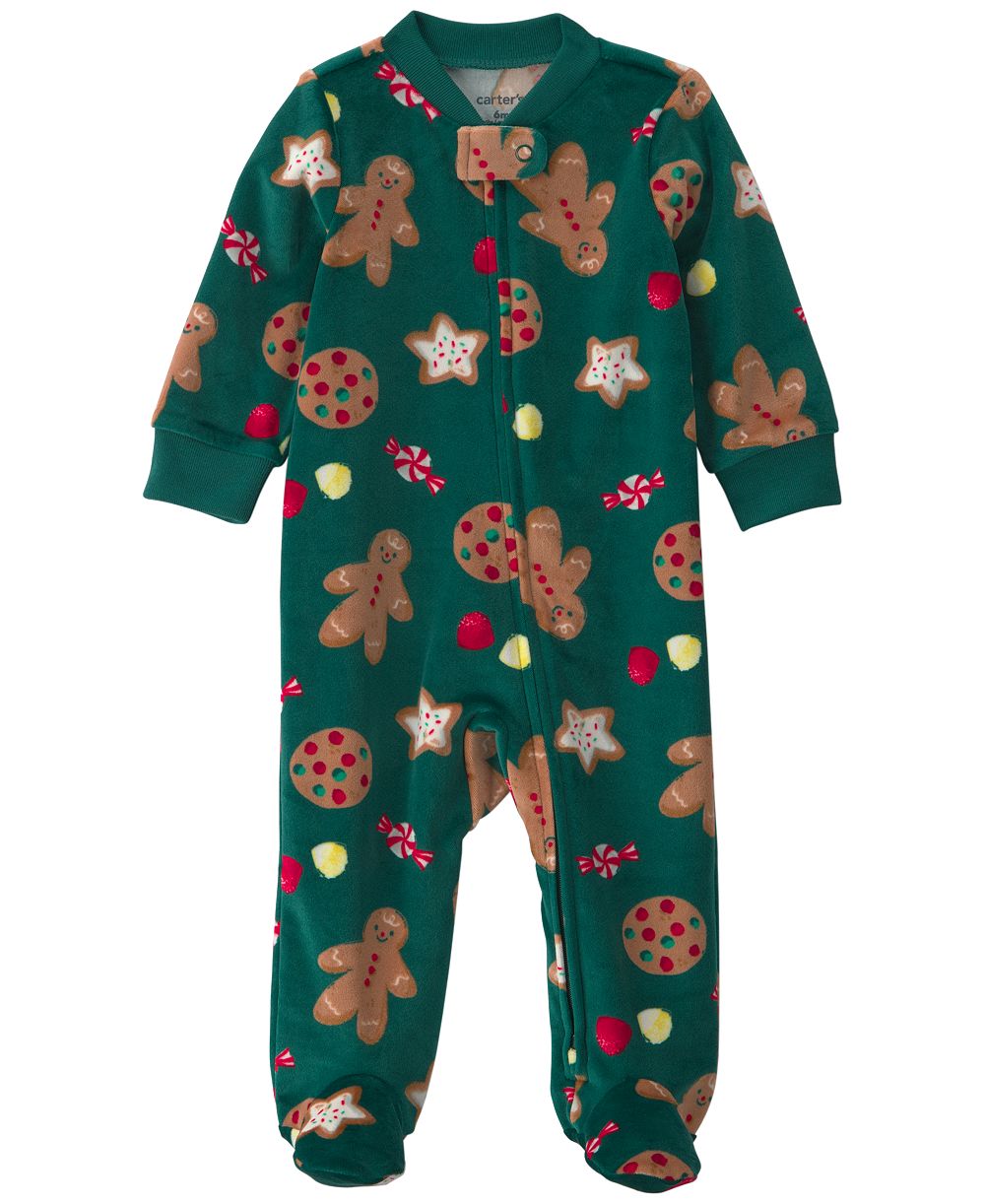 Carter's Boys' and Girls' Christmas Gingerbread 2-Way Zip Sleep & Play Pajamas