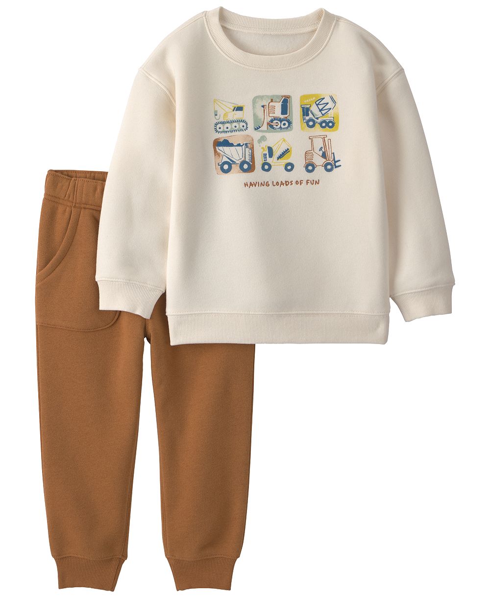 Carter's Baby Boys' Construction Fleece Top and Pants, 2-Piece Set