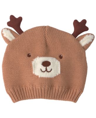 Carter's Baby Boys' or Baby Girls'  Reindeer Christmas Knit Hat