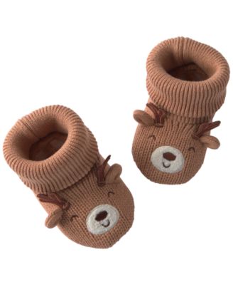 Carter's Baby Boys' or Baby Girls' Reindeer Slip-On Knit Booties