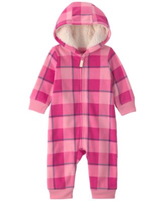 Carter's детский комбинезон с капюшоном и молнией из флиса в клетку Buffalo Check