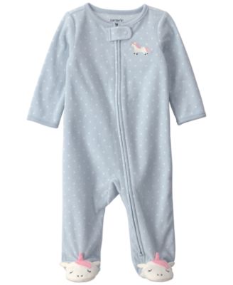 Детские пижамы Carter's для девочек с единорогом, на молнии, с ножками