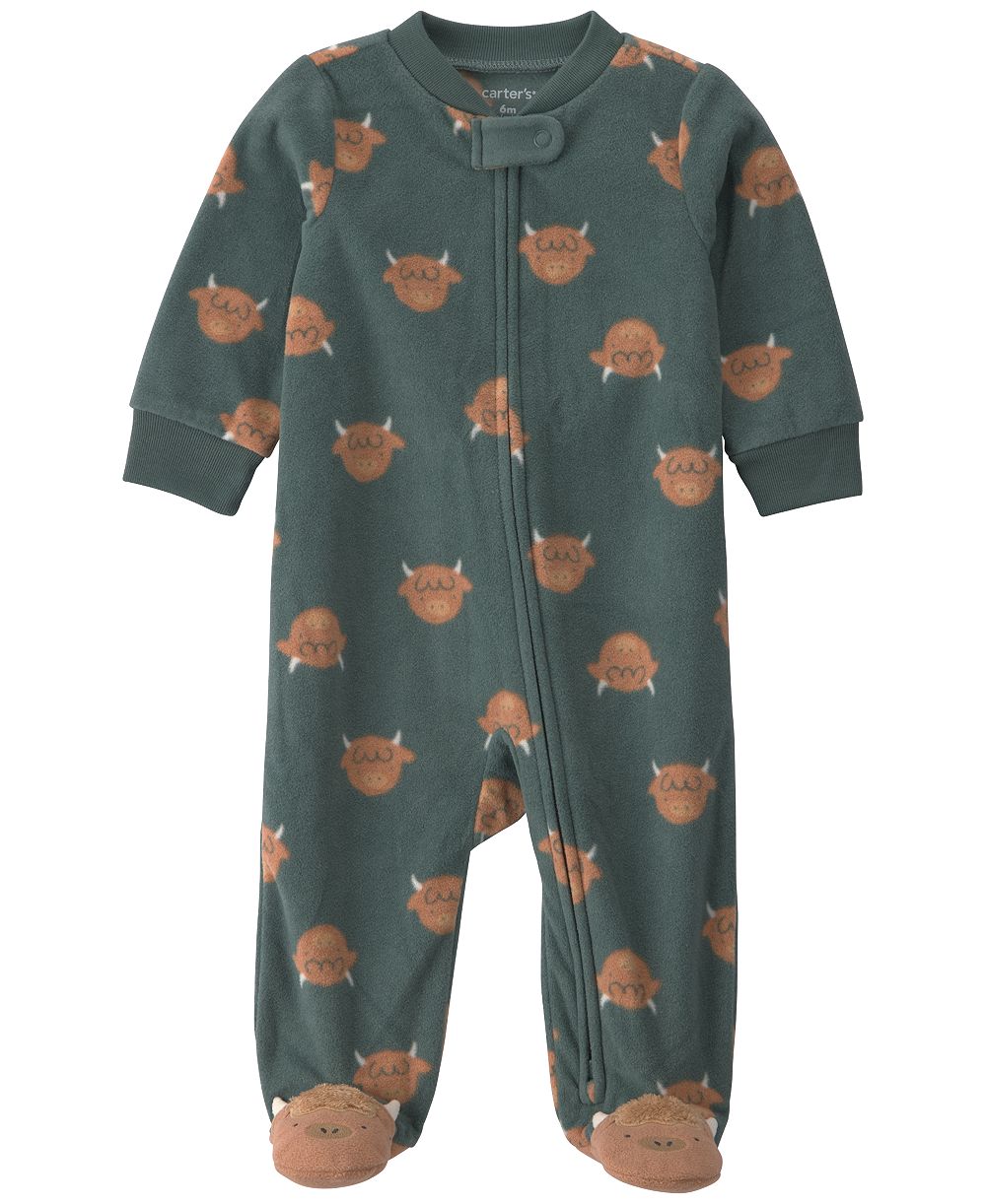Carter's Baby Boys' Farm 2-way Zip Footed Fleece Sleep & Play Pajamas