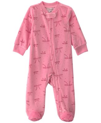 Carter's пижама-комбинезон из флиса с молнией и бантом для девочек, размер Baby Girls