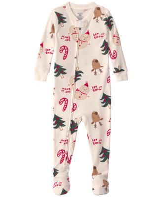Carter's Baby Boys' and Girls' Christmas Icon Long-Sleeve Footed Pajamas, 1-Piece