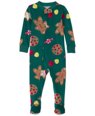 Carter's Boys' and Girls' Gingerbread-Print Christmas Footed One-Piece Pajama