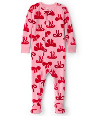 Carter's Baby Girls' Bears & Bows 2-Way Zipper Snug Fit DreamPlush Footed Pajamas