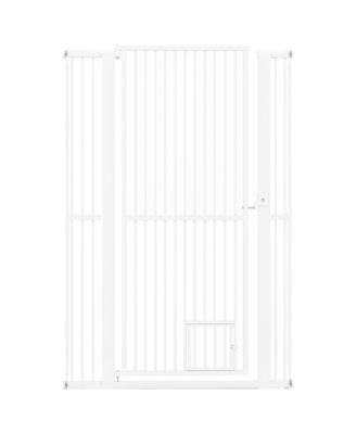 RUIE 59 in Extra Tall Pet Gate with Adjustable Width and Dual Lockable Doors