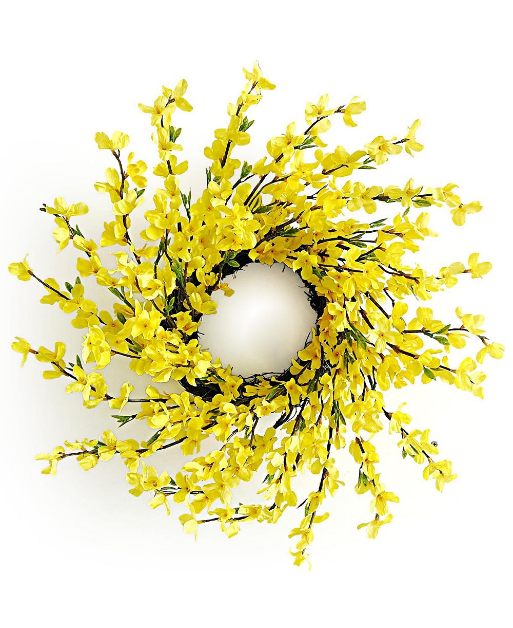 GNUADZ 20" Forsythia Grapevine Wreath Farmhouse Decor