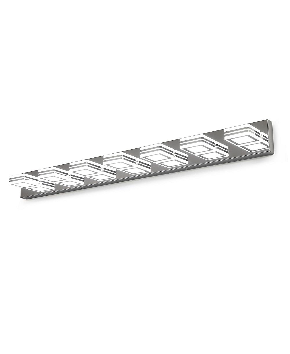 BUSDAYS 45 Inch Modern 7 Light LED Vanity Light Square Acrylic Lampshades Wall Mount Fixture for Bathroom Mirror Lighting
