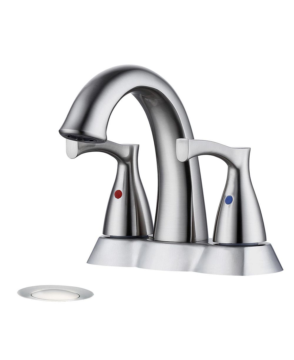 PHYING Смеситель для раковины в ванной с 2 ручками и выдвижным сливом, Brushed Nickel