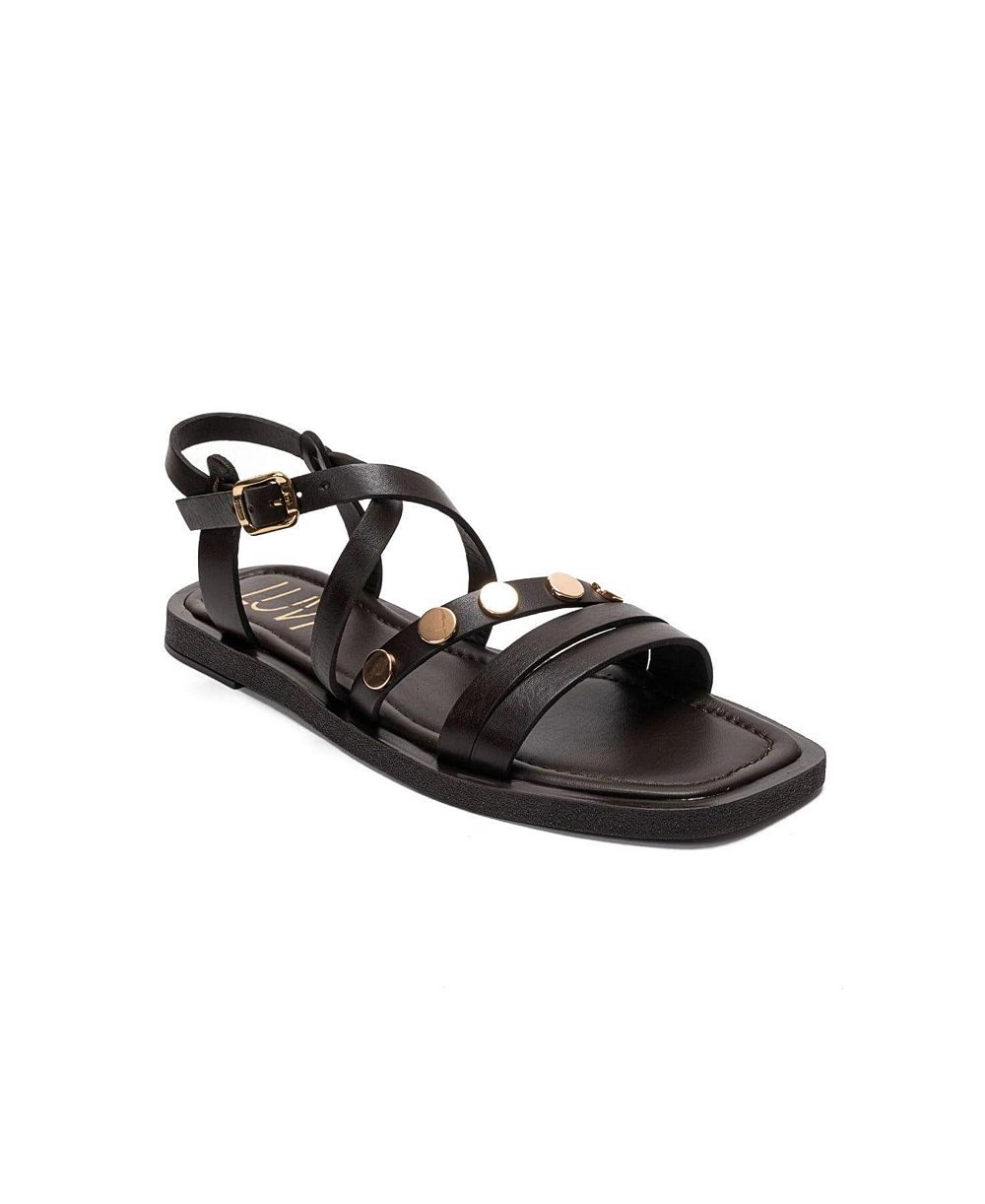 Forever & Always Shoes Women's Poole Leather Multi Strap Sandal