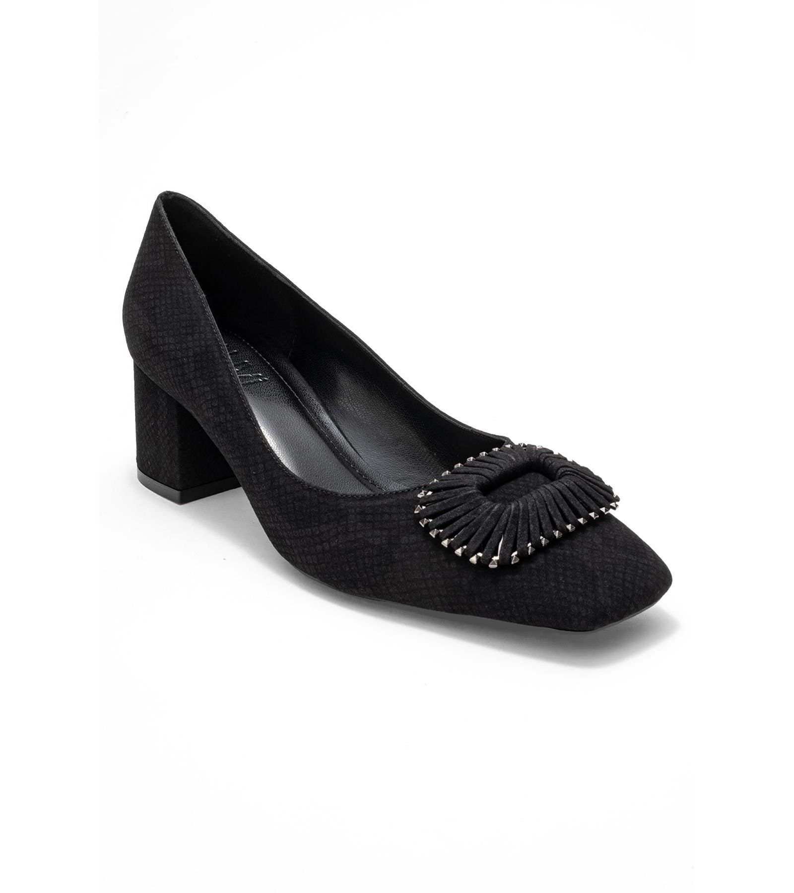 Prologue Shoes Velora Buckle Square Toe Block Heel Pump