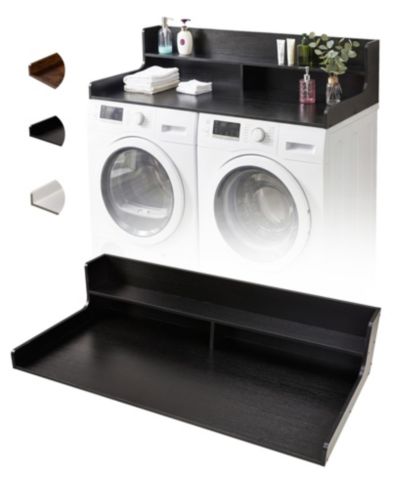 Полка для стиральной и сушильной машин homfan Heavy Duty из дерева с боковыми рейками и нескользящими накладками