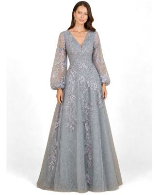 Платье Lara Women's V Neckline Balloon Sleeve Gown