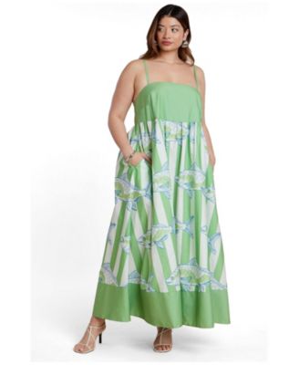 ELOQUII Women's Plus Size Printed Relaxed Maxi Dress
