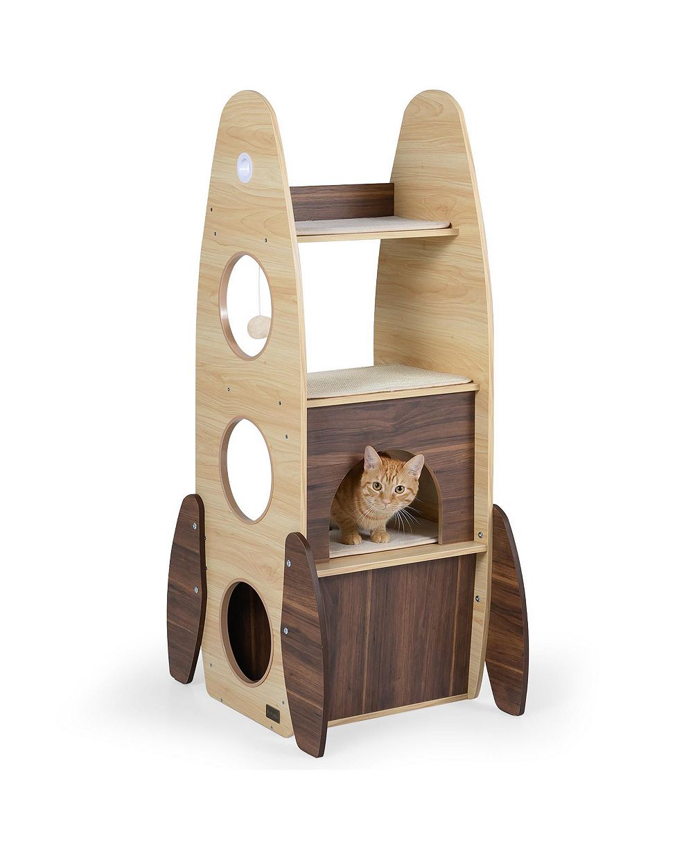 Деревянный игровой комплекс для кошек COZITO Rocket Cat Tree 47 in для домашних животных
