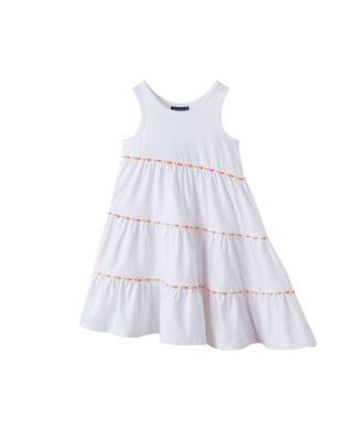 Платье Andy & Evan Little Girls Cherry Striped Blocked с воланыстым вырезом