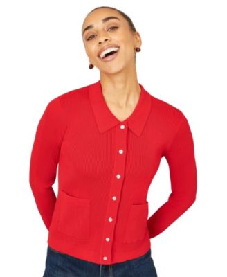 Женский кардиган Yumi Ribbed Collar Button Up
