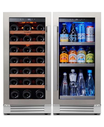 Винный холодильник Ca'Lefort 30 дюймов, 3 цвета LED, вмещает 100 банок и 33 бутылки