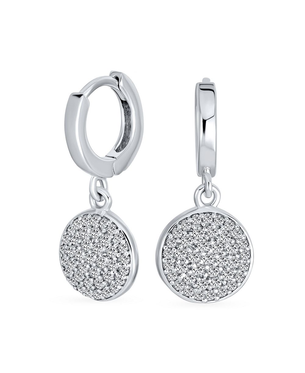 Bling Jewelry Серьги-кольца Huggie Mini из стерлингового серебра 925 с CZ Pave