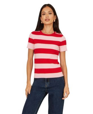 Yumi Women's Block Stripe Knitted Top
