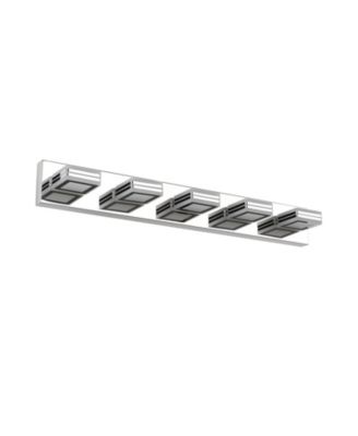 Настенный светильник BUSDAYS 32 Inch Modern 5 Light LED для ванной комнаты с акриловыми плафонами