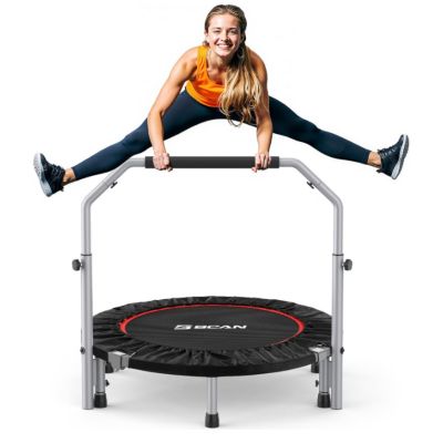 Мини-батут BCAN Foldable Mini Trampoline, 330lbs Fitness Rebounder с регулируемой ручкой