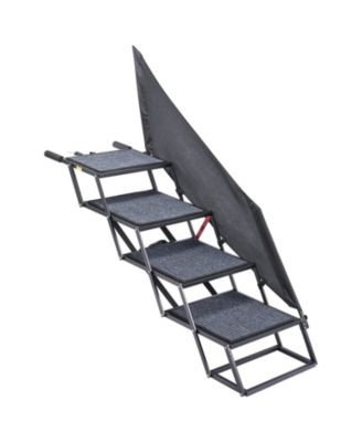 COZITO Dog Stairs for Car 4-Step Extra Wide Foldable Ramp with Rug Surface