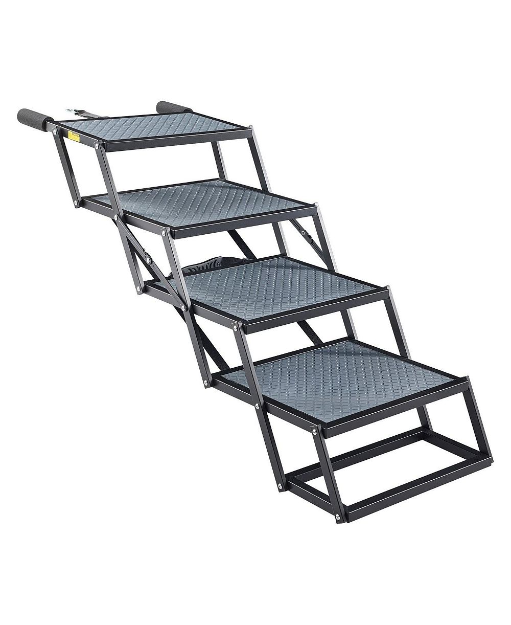 COZITO Dog Stairs for Car 4-Step Extra Wide Foldable Ramp for Large Dogs