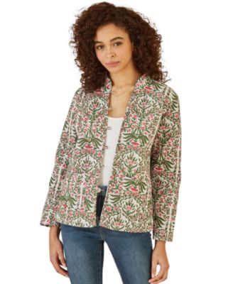 Yumi Women's Long Sleeve Reversible Quilted Jacket