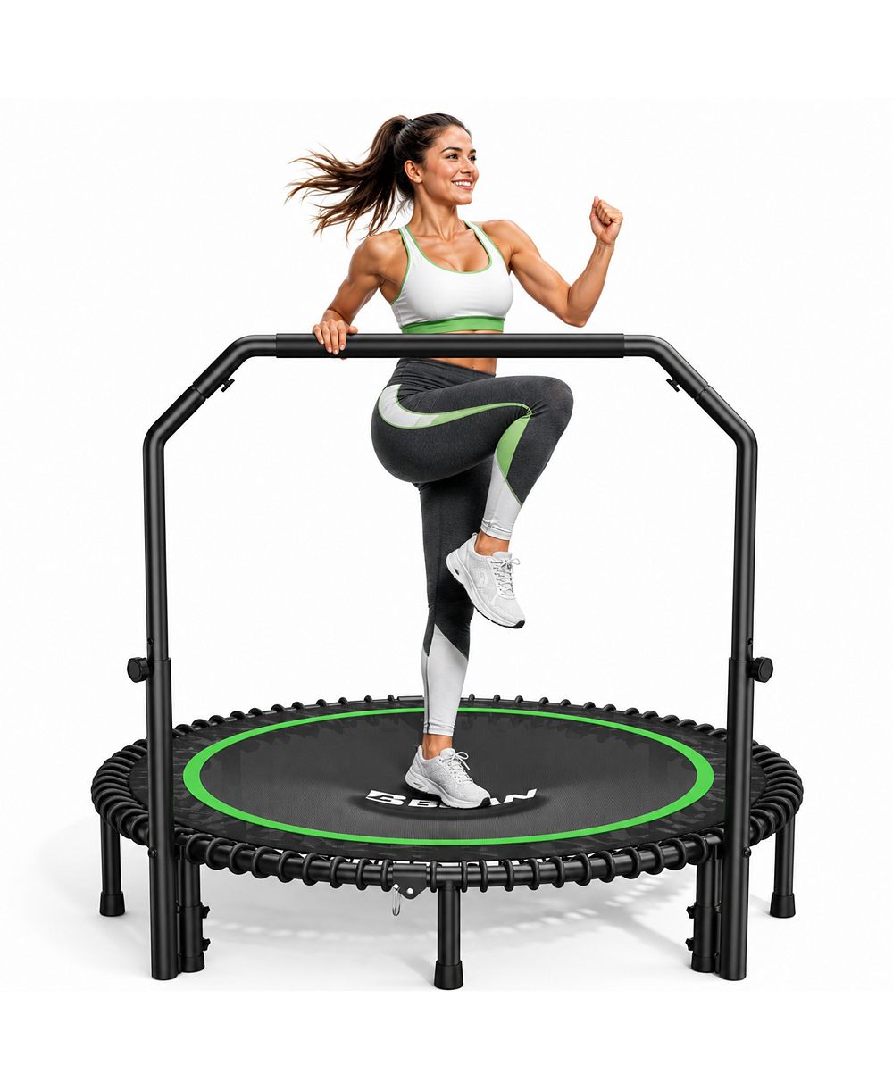 BCAN BT2 Mini Rebounder Trampoline with Handle, Bungee Fitness, Adjustable and Quiet