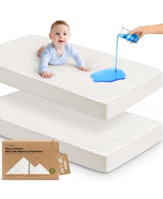 KeaBabies Protect+ водонепроницаемый мини-матрас для детской кроватки, стеганая хлопковая накладка Mavy, 38x26