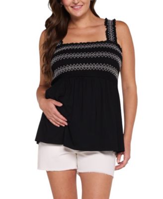 Motherhood Maternity Женский майка-топ Smocked Embroidery Babydoll