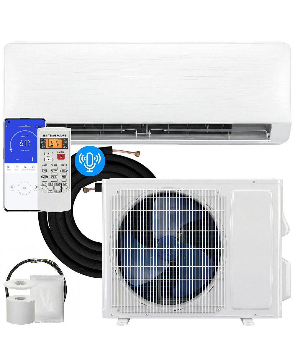 HOMCOM 12000 BTU мини-сплит кондиционер, 22 SEER2, Wi-Fi, блок переменного тока