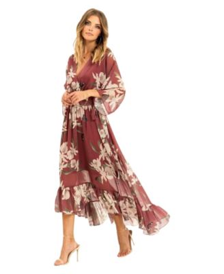 Женское платье Yumi Floral Print Midi Wrap