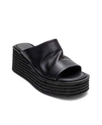 Forever & Always Shoes Women's Marc Leather Wedge Sandal