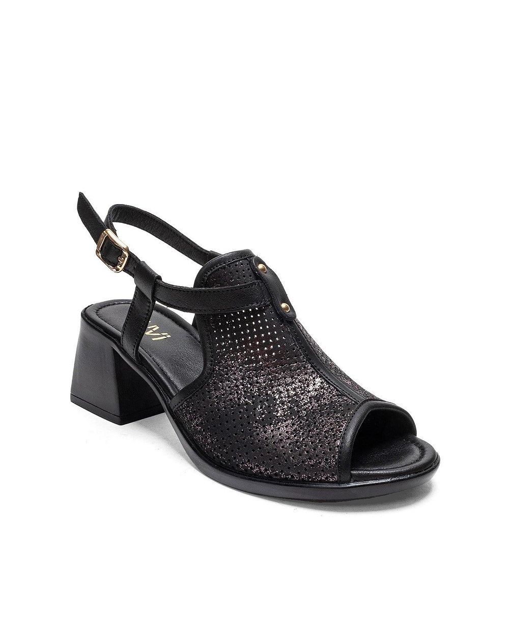 Forever & Always Shoes Женские кожаные босоножки Janelle на блочном каблуке