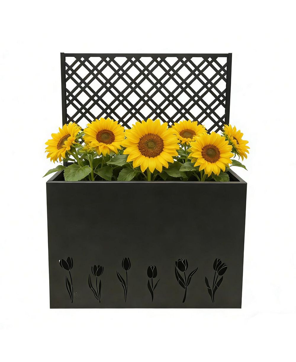Streamdale Furniture высокая металлическая садовая грядка с решеткой, 35.5"L x 11.9"W x 47.3"H