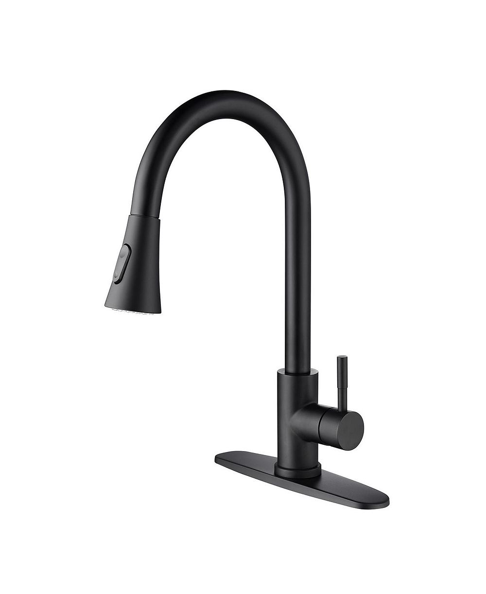 PHYING High Arc Single Handle Kitchen Sink Faucet Single Level Stainless Steel Pull down Sprayer Faucet Brushed Nickel Finish