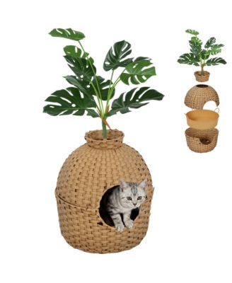 PawHut Hidden Cat Litter Box Enclosure Decorative Rat Cat Litter Box