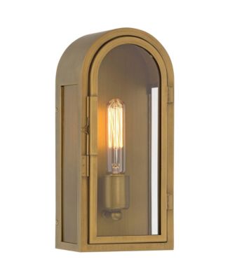 Possini Euro Design Alys промышленный уличный настенный светильник Aged Brass Finish