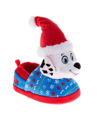 Nickelodeon Toddler Paw Patrol Chase and Marshall Boys' Christmas Slippers Cozy Plush Santa House Shoes