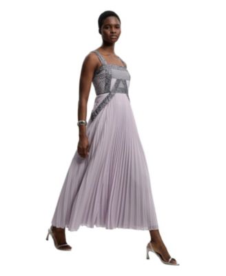 Karen Millen Women's Embellished Pleated Midi Dress