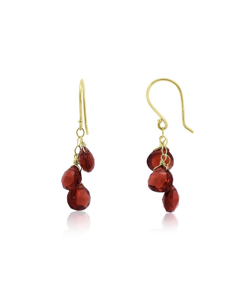 Серьги The Lovery Garnet Bead Dangle 14K Gold