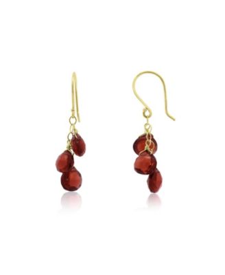 The Lovery Garnet Bead Dangle Earrings 14K  Gold