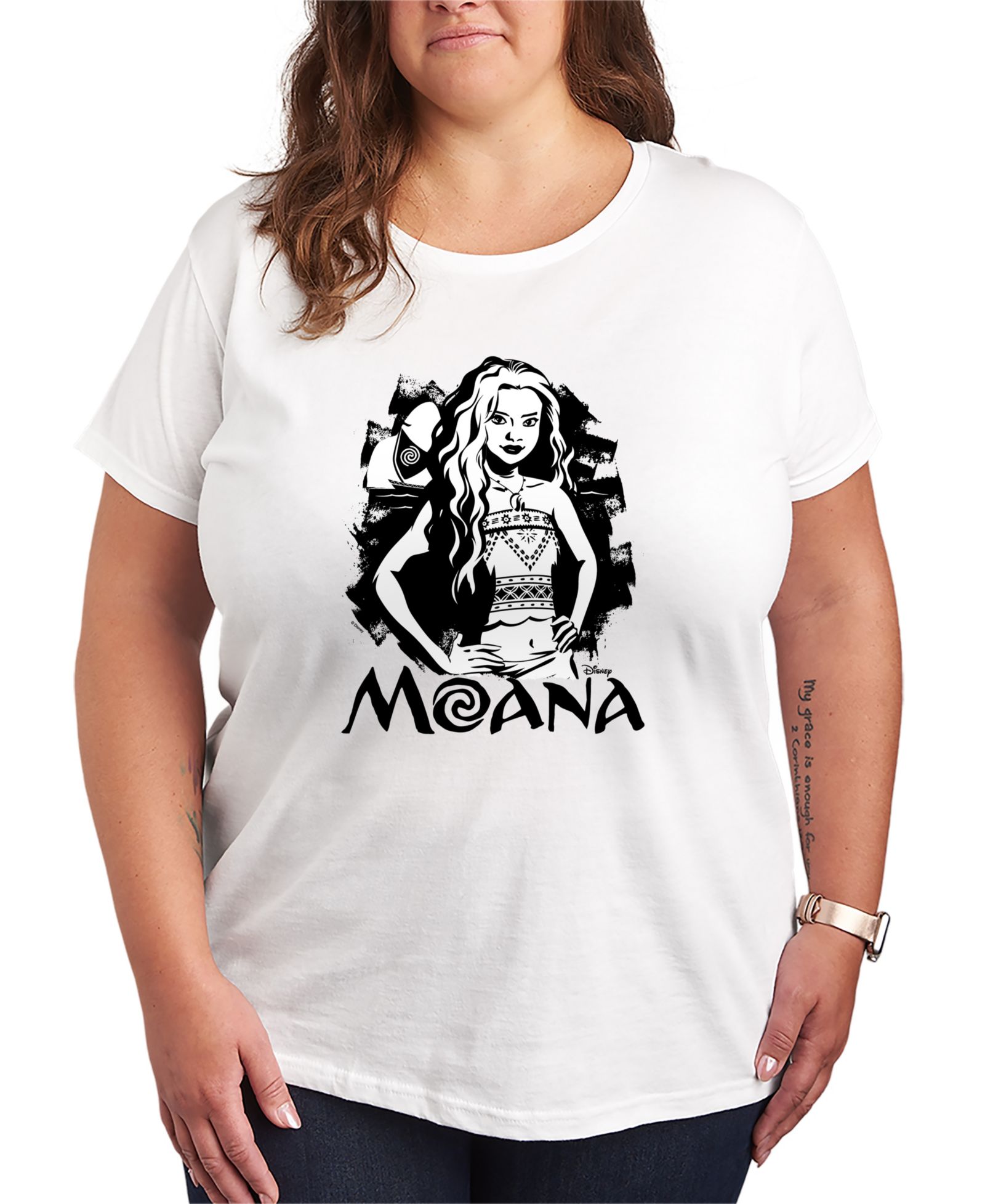 Hybrid Apparel Plus Size футболка с графическим принтом Moana Ink Splatter