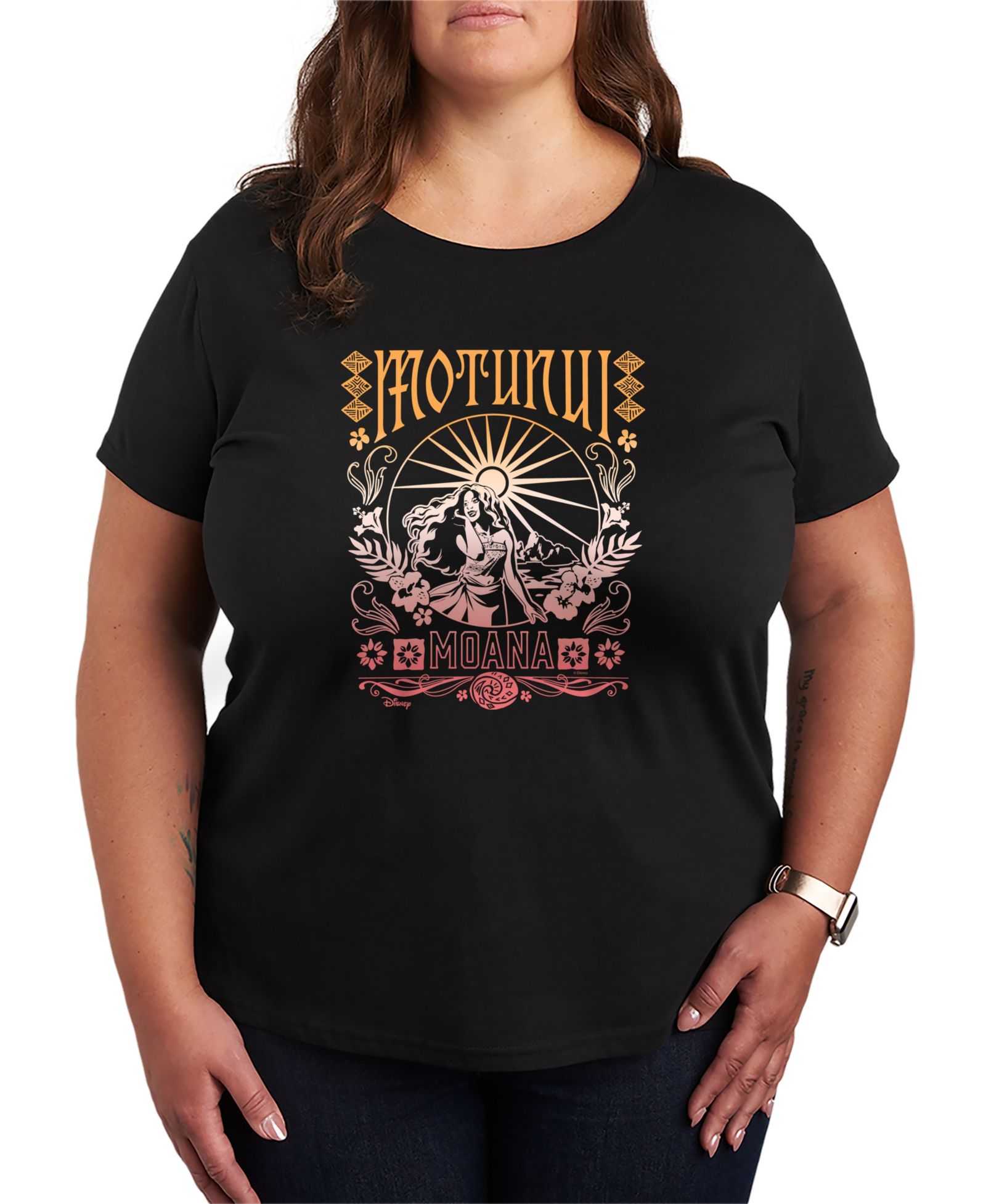 Hybrid Apparel футболка Plus Size Moana Motunui Groovy Design Graphic
