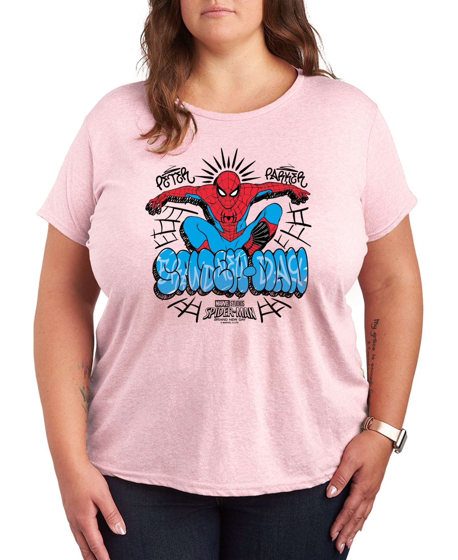 Hybrid Apparel Plus Size Spider-Man Brand New Day Peter Parker Graphic T-Shirt